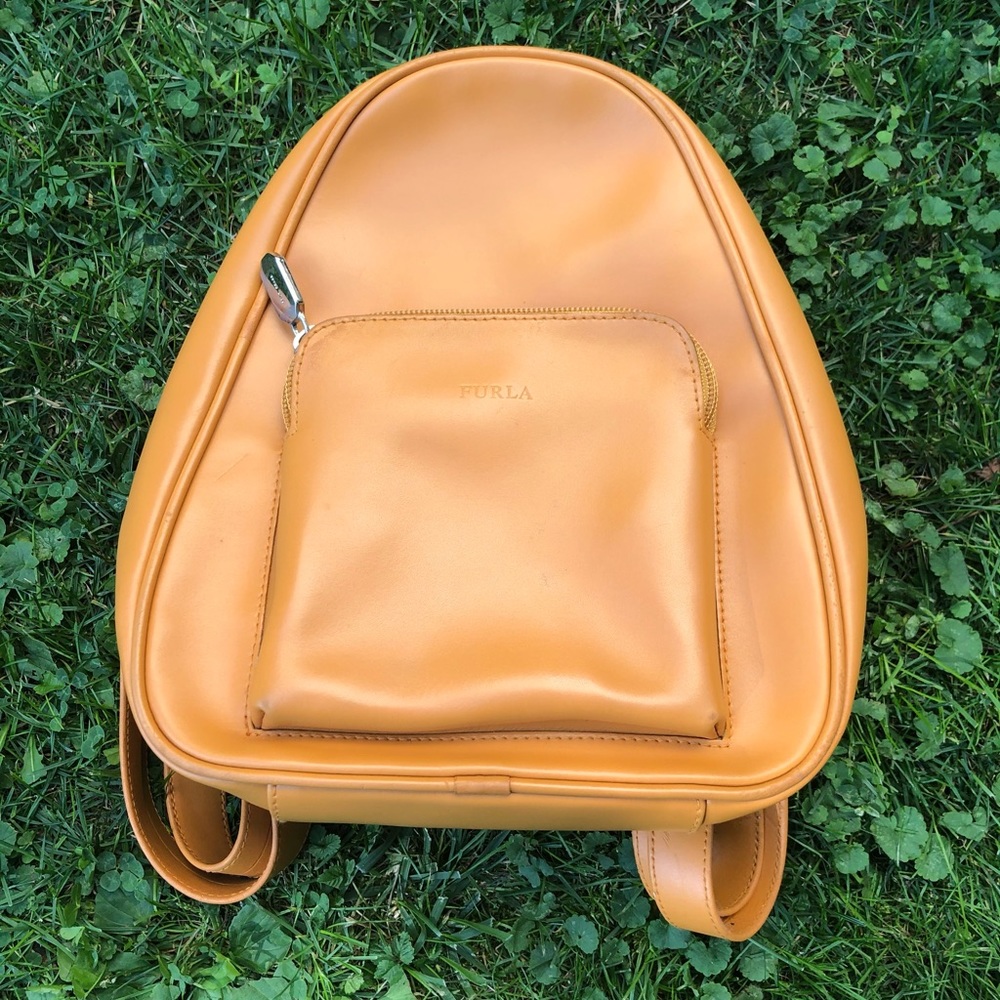 Furla Mini backpack purse yellow leather